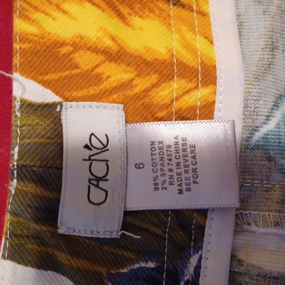 Cache Multicolor Leaf Print Pants - image 8